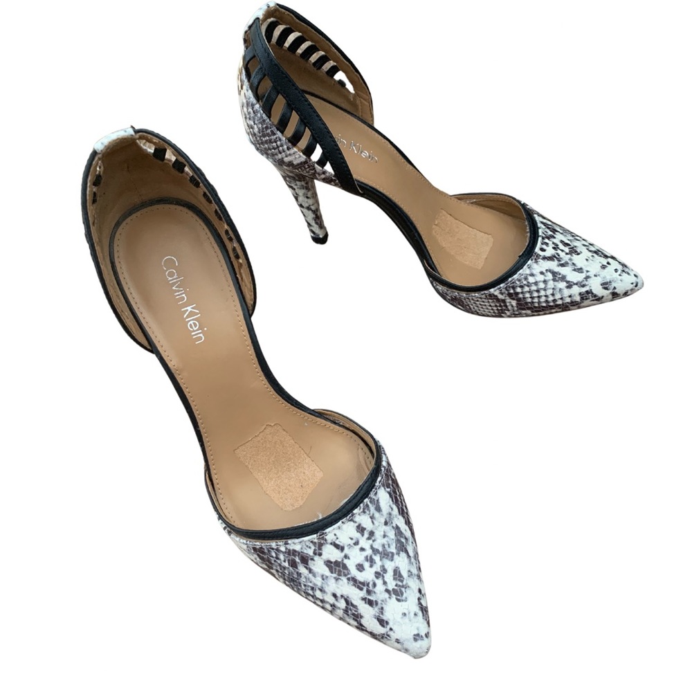 Calvin Klein Faux Snakeskin Pumps